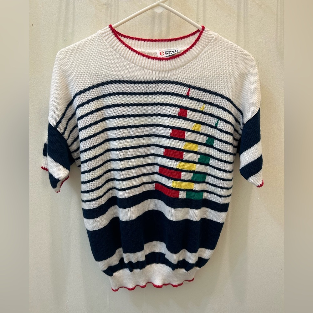 Vintage Short Sleeved Nautical Sweater